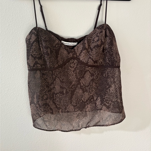 Abercrombie & Fitch Tops - Abercrombie & Fitch Brown / Snake Pattern Top